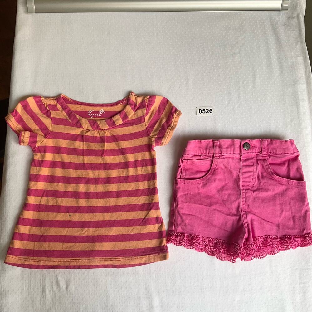 Garanimals Skirt,  Circo Tee for Little Toddler Girls, size 18M, Pink & Orange